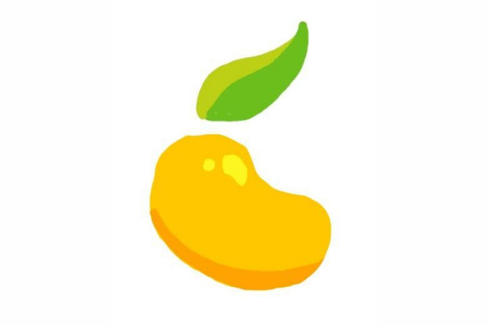 Yellow cartoon mango fruit